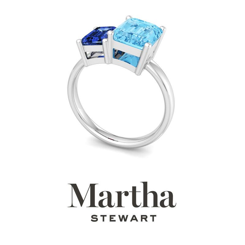 Martha Stewart 3 1/4ctw. Sapphire & Blue Topaz Two Stone Ring In Sterling Silver image number null